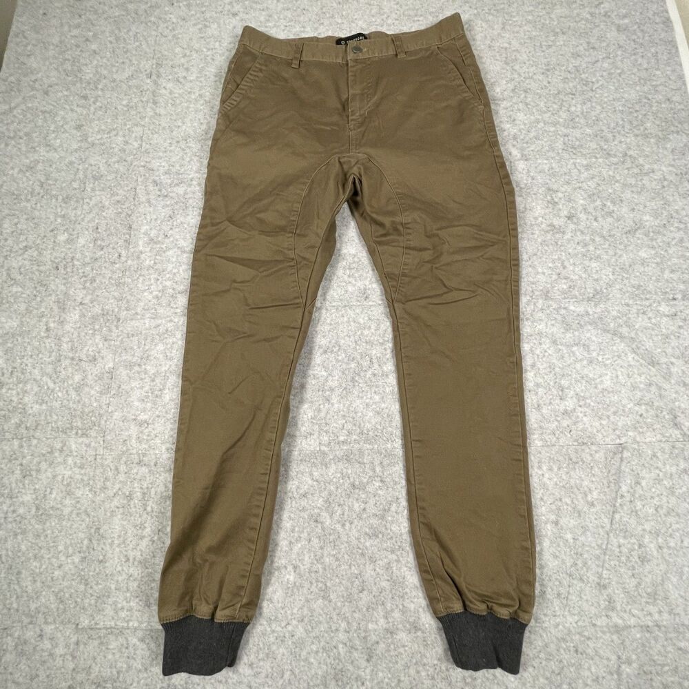 Zanerobe Dynamo Cotton Jogger Pants w/ Ankle Sweat Cuffs Beige Brown Men's 30